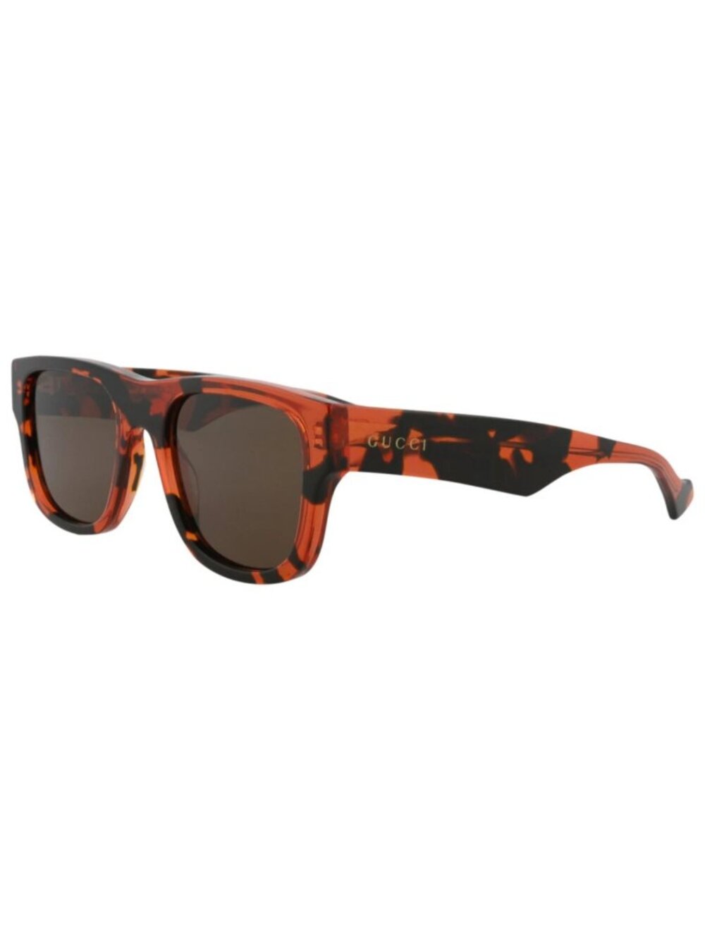New Gucci Women's Sunglasses Square Rectangle Recycled Acetate Frame Mens Havana